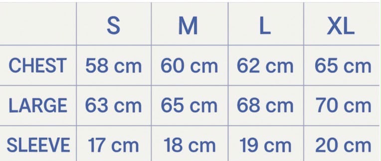 Size guide — MOMENTUM T-Shirt